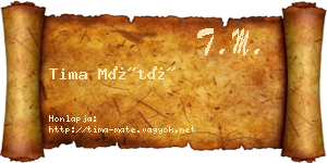 Tima Máté névjegykártya